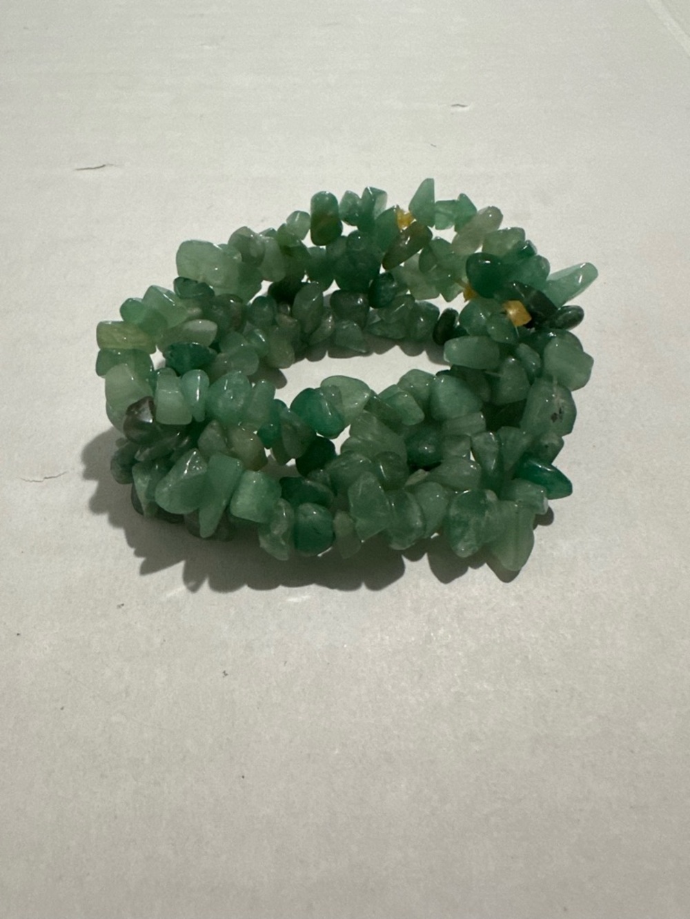 Natural  green aventurine gemstone chip bead Stretch Bracelet